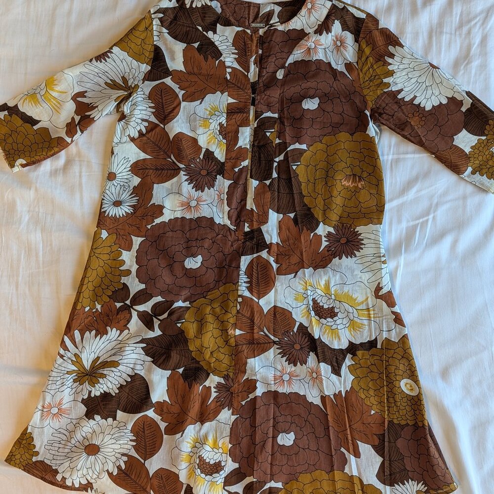 Dodo Bar Or Brown Cotton Floral Summer Dress
